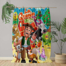 (60x50in 150x125cm) La Granja de Zenon Farm Adventure Blanket - Vibrant Cartoon Design with Cowboy, Horse, and Animal Characters, Soft Flann-AZXCM11