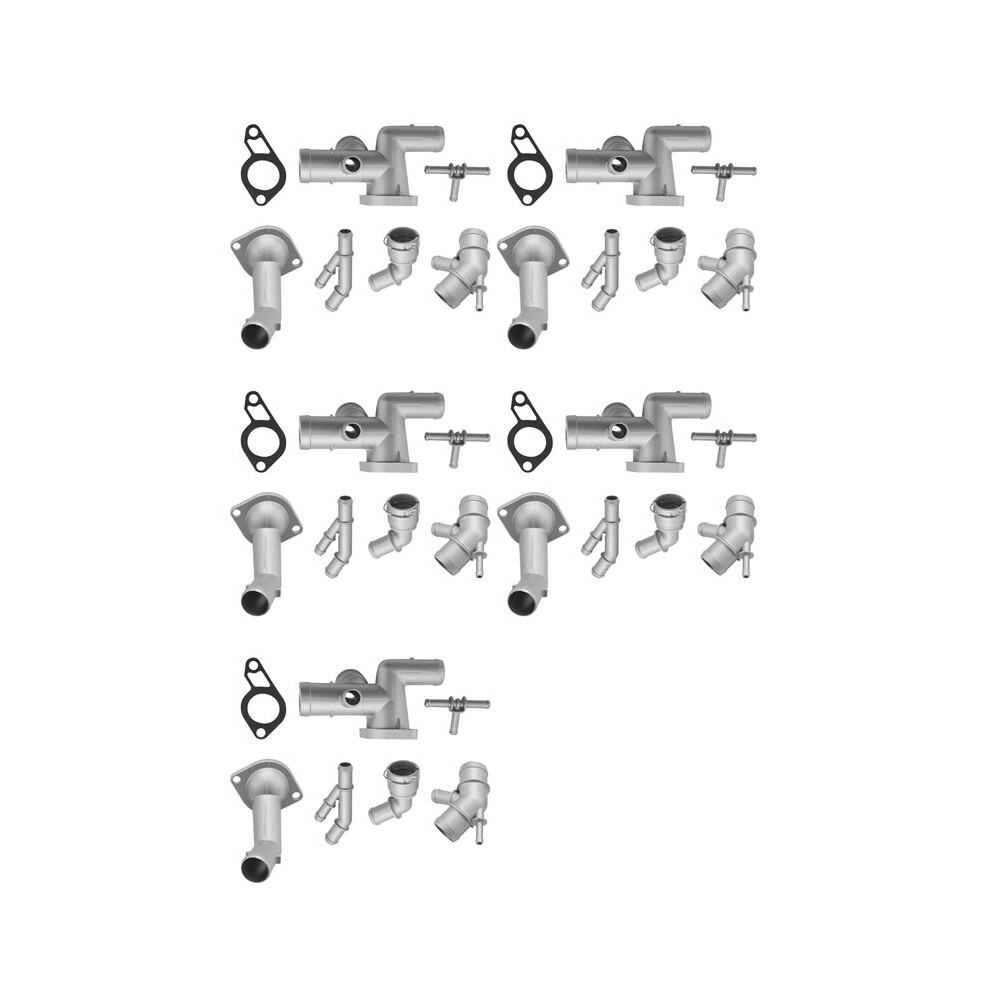 35Pcs Aluminium Engine Coolant Flange Hose Connector Kits 06A121133j For Mk4 1.8T Tt 2000-2005 6031666926292