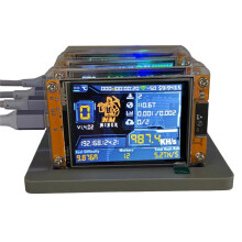 4X990KH/S NMMiner NerdMiner+4 Slots Stand 2.8 Inch Display Upgraded Harshrate Bitcoin Crypto Solo Lottery Miner