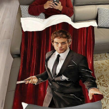 (40x30in 102x76cm) Dexter Morgan Classic Black Character Print Flannel Blanket - Hypoallergenic, Tear-Resistant, All-Season Cozy Throw for -WSDCV283