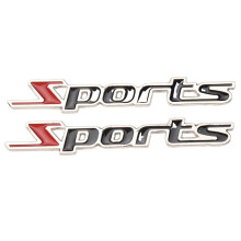 2 pz Decorazione nero Rosso 'emblema della autoadesivo del distintivo 'automobile delle lettere di sport del metallo