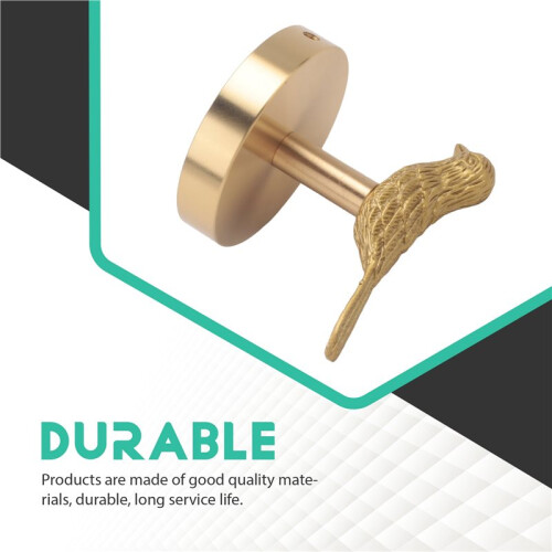 Brass Gold Animal Hook Solid Brass Coat Hook Door Back Hook Bathroom Kitchen Hooks Towel Rack(Bird) 1