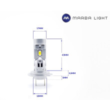 H7 LED Pære 45W BRUGERDEFINERET HØJ LYSSTYRKE MINI VENTILATOR