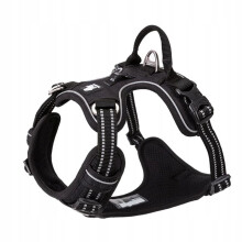 Truelove No-Pull No Overhead Reflective Dog Harness,Black, XS | Side Release Neck Buckle, Adjustable, Easy to Wear, 2 Lead Rings, Outdoor Walking