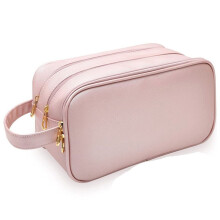 Borsa da Toilette Resistente All'Acqua per Le Donne Borsa da Viaggio per il Trucco da Viaggio Organizer per Trucco Cosmetico nel Ecopelle,B