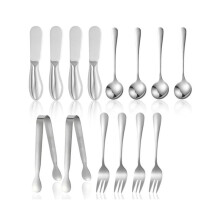 Set Coltelli Spalmatori per Formaggio nel Argento da 14 Pezzi, Spalmatori per Coltelli da Burro per Accessori per Tagliere di Formaggi, Affettatrice