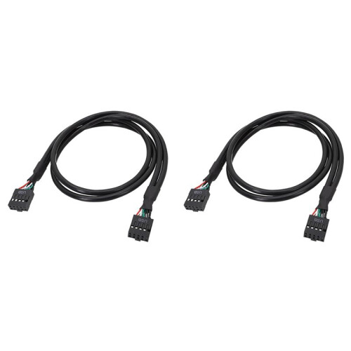 2X Mainboard USB 9PIN Female to Female Internal Cable USB2.0 Internal Mainboard Header Cable