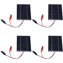 4X Pannello Solare Impermeabile 5W 12V per Esterni Caricabatterie per Celle Solari DIY Pannelli Epossidici In Polisilicio 136X110MM per Batteria 9-12V
