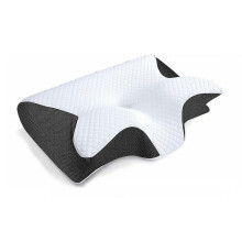 (Black) 1pc Memory Foam Cervical Pillow, 2 in 1 Ergonomic Contour Orthopedic Pillow for Neck Pain, Contoured Support Pillows,Neck Pillow
