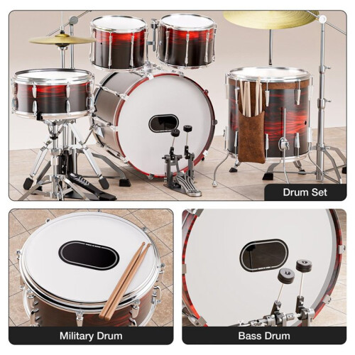 4PCS Double Drum Pedal Patches, Self-Adhesive Drumhead Protector Stickers Mute Pad, Kick Drum Patch