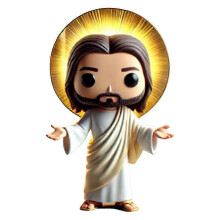 (D) Cute doll Jesus statue creative gift decoration crafts family bedroom living room decoration