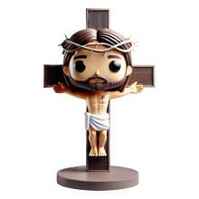 (A) Cute doll Jesus statue creative gift decoration crafts family bedroom living room decoration