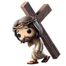(B) Cute doll Jesus statue creative gift decoration crafts family bedroom living room decoration