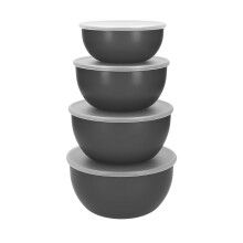 KitchenAid madlavningsskåle med låg, 4-pak, antracitgrå