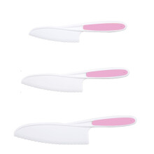 Coltello da Torta per Bambini 3 Pezzi Coltello da Frutta nel Plastica Coltello per Verdure da Scuola Materna Coltello da Dessert per Pane A