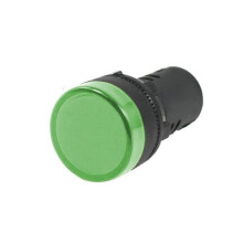 GRØN LED-INDIKATOR 28 mm/230 V AC