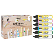 Sæt med 6 Bee Happy lyspenne