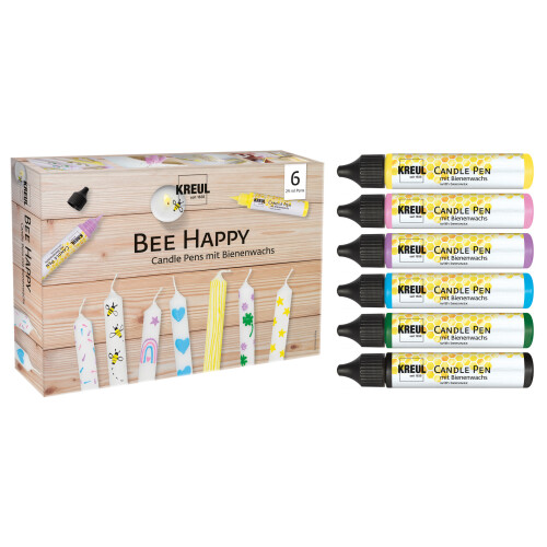 Sæt med 6 Bee Happy lyspenne
