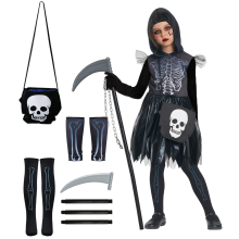 Sensenmann Kostüm Verkleidung für Mädchen Halloween 7-8 J — sensemann kostüm, halloween kostüm, mädchen kostüm
