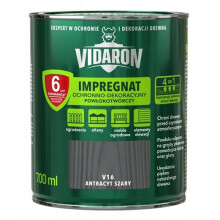 VIDARON BESKYTTENDE OG DEKORATIV IMPREGNERINGSBELÆGNING ANTRACITGRÅ V16 0,7L