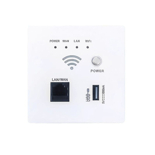 300Mbps 2.4Ghz WIFI Router Wireless WiFi Socket RJ45 AP Relay  USB Socket Panel Embedded Wall WIFI Router A 1