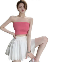 (Pink) Sexy Bandeau Top Pure Desire Cropped Tank Top Hole One Size Solid Color