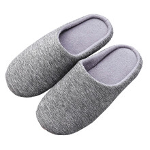 (2XL, grey) Women's Plush Soft Soled Mute Slippers Men's Home Slippers