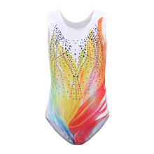 (6 Yard, Multi-color) Gymnastics Leotards For Girls Bronzing Ballet Dance Bodysuit Child Sleeveless Gym Athletic Dancewear