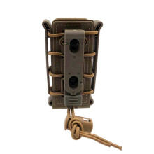 (Brown) Molle Tactical Single Rifle Pistol Mag Pouch Adjustable Open Top Magazine Pouch