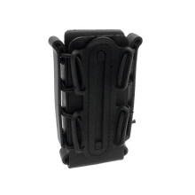 (Black) Molle Tactical Single Rifle Pistol Mag Pouch Adjustable Open Top Magazine Pouch