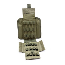 (Green) Tactical Molle Waterproof 25 Round 12GA 12 Gauge Magazine Ammo Shells Bag Hunting Magazine Pouches CS Field Portable Outdoor Bullet Bags
