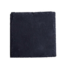 (25x25cm, Black) Multi Sized Rectangular Stone Slab Coasters Natural Slate Western Platter BBQ Dessert Cake Fruit Placemat