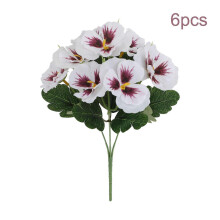 (White) Five-Pronged Pansy Phalaenopsis Home Decoration Ornaments Artificial Flower