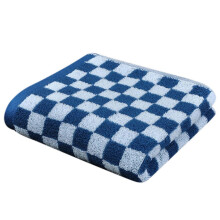(Blue-1pc) 1pcs 75x35cm Class A checkerboard towel cotton absorbent cotton face towel