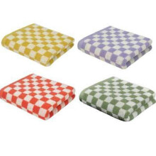 (Mix Color) 1pcs 75x35cm Class A checkerboard towel cotton absorbent cotton face towel