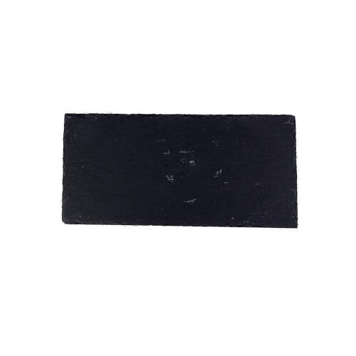 (20x10cm, Black) Multi Sized Rectangular Stone Slab Coasters Natural Slate Western Platter BBQ Dessert Cake Fruit Placemat