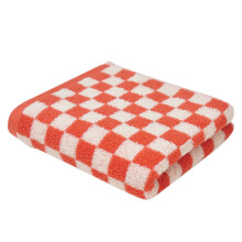 (Red-4pcs) 1pcs 75x35cm Class A checkerboard towel cotton absorbent cotton face towel