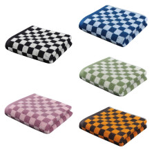 (Colorful) 1pcs 75x35cm Class A checkerboard towel cotton absorbent cotton face towel