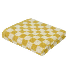 (Yellow-4pcs) 1pcs 75x35cm Class A checkerboard towel cotton absorbent cotton face towel
