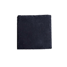 (10x10cm, Black) Multi Sized Rectangular Stone Slab Coasters Natural Slate Western Platter BBQ Dessert Cake Fruit Placemat