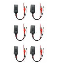 6Pcs Car Wireless Module Music Adapter RCA AUX Audio Cable Universal 2RCA Interface Adapter 5-12V