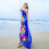 (Blue) Women Wrap Scarf Colorful Sun-proof Rectangle Thin Texture Lady Shawl 2