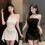 (One size, White) Korean Version Plush Stitching Slim Sexy Irregular Bandeau Dress Solid Color 4