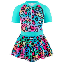 (100cm, Mix Green) Kids Girls' One-Piece Swimsuit With Fish Scale Print Beach Swimsuit