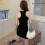 (Black) Women's Solid Chain Halter Slim Sexy Sleeveless Strapless Dresses 2