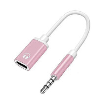 (Pink) 2025 1pcs 3.5mm Male To Type-c Female Headphone Aux Cable Converter Type-C To 3.5mm Jack Converter Earphone Audio Adapter Cable
