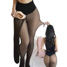 (M-L, Light) Women Plus Size Seam Shaping Fleece Leggings Viral One Ultra-thick Nylon High Waist Compression Band Pantyhose Sexy Erotic Socks