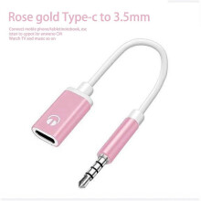 (Pink) 3.5mm Male to Type C Female Audio Cable Cord, Analog Audio Jack Headphone Audio Adapter for MP3 Player Laptop