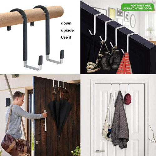 12pcs over the Door Hooks, Door Hangers Hooks Rustproof Organizer Hook with Soft Rubber Padding 2