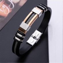 (golden) Oveallgo Sugarfirm Titanium Wristband Stainless Steel Electroplated Bracelets